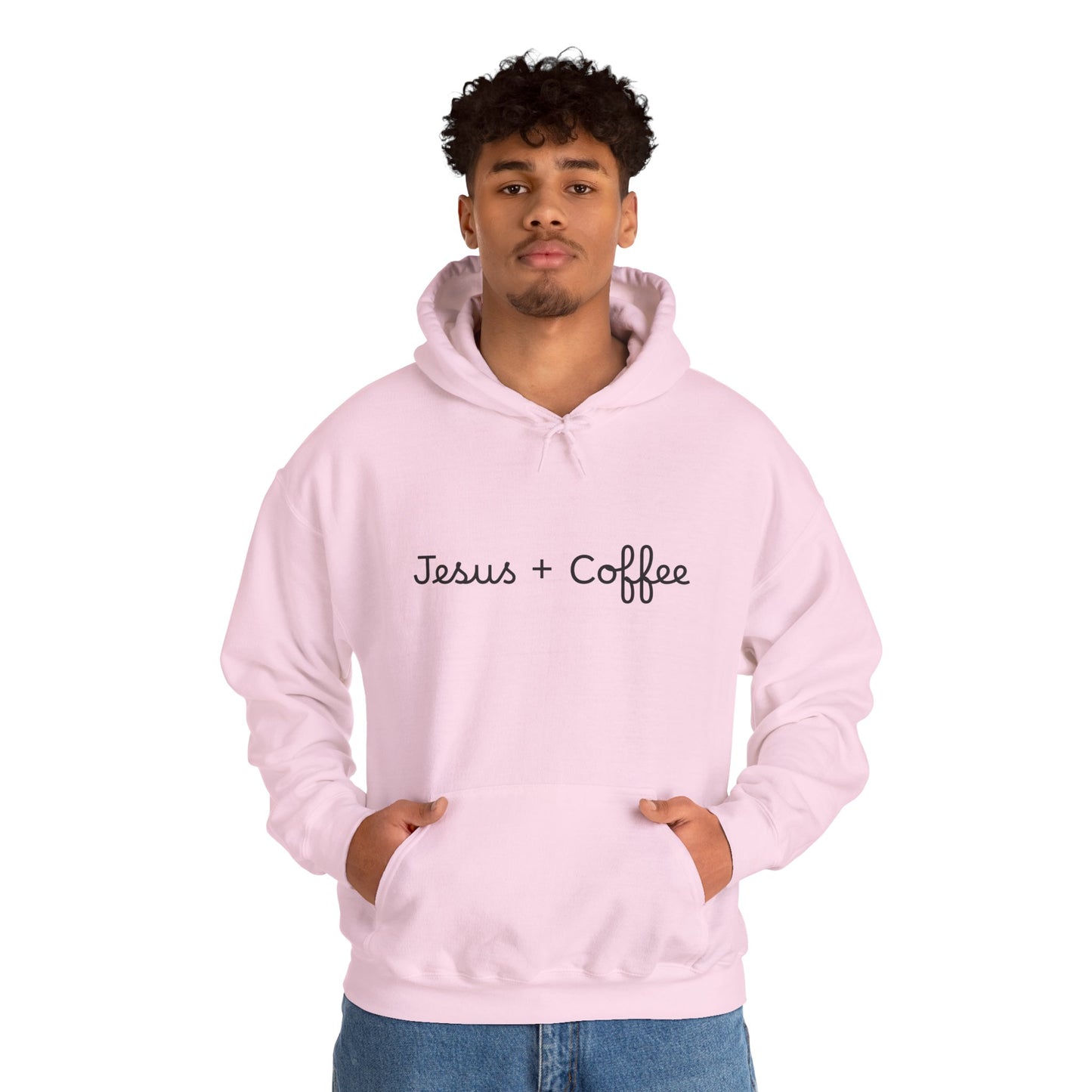Jesus + Coffee Unisex Heavy Blend Hoodie, Inspirational Sweatshirt, Cozy Gift for Coffee Lovers, Faith-Based Apparel, Christian Hoodie