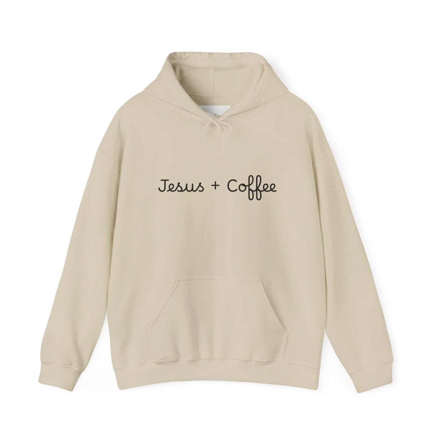 Jesus + Coffee Unisex Heavy Blend Hoodie, Inspirational Sweatshirt, Cozy Gift for Coffee Lovers, Faith-Based Apparel, Christian Hoodie