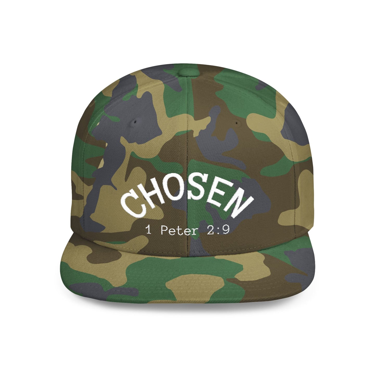 Chosen Flat Bill Snapback Hat, Inspirational Cap for Everyday Wear, Stylish Gift for Teens, Faith-Based Accessory, Summer Style