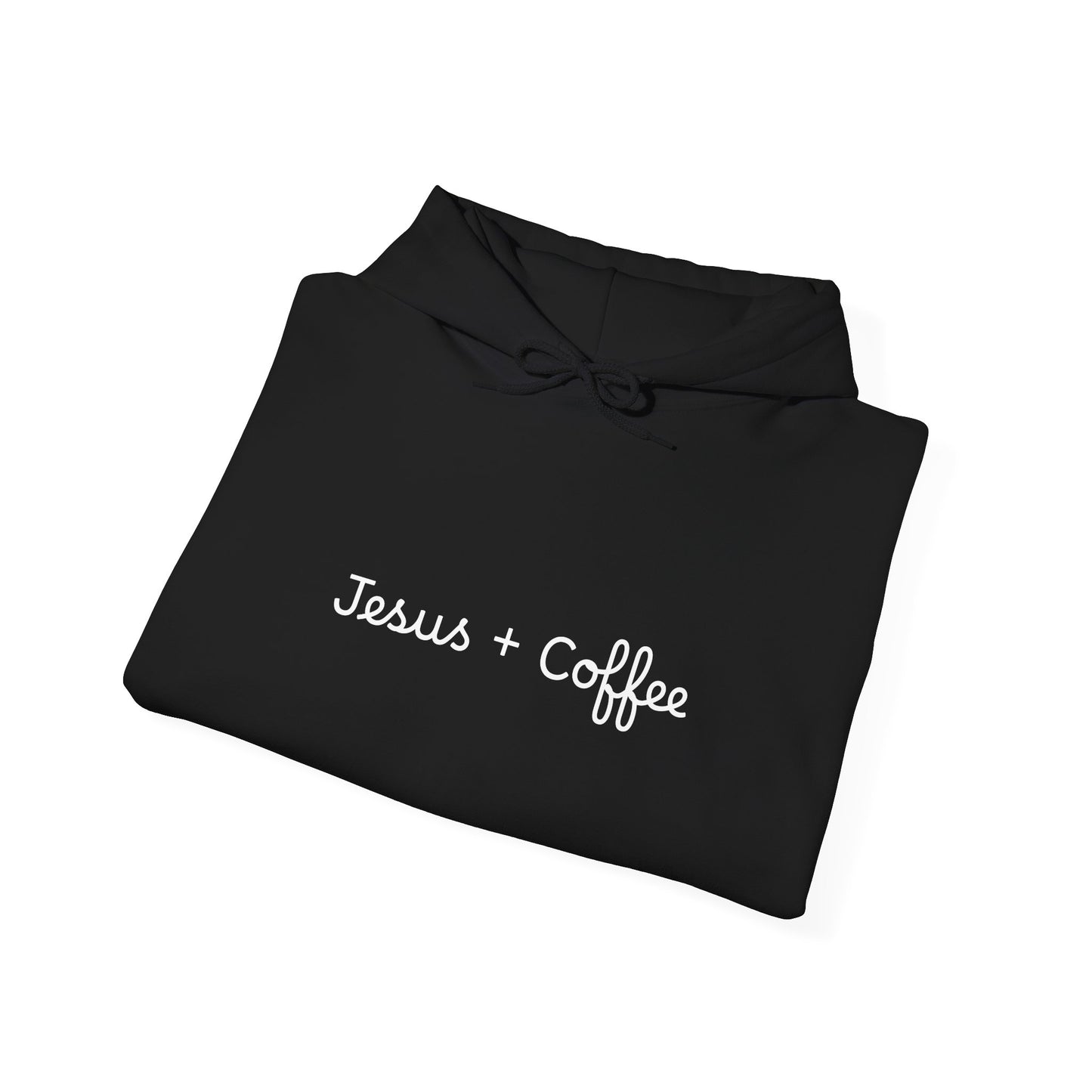 Jesus + Coffee Unisex Heavy Blend Hoodie, Inspirational Sweatshirt, Cozy Gift for Coffee Lovers, Faith-Based Apparel, Christian Hoodie