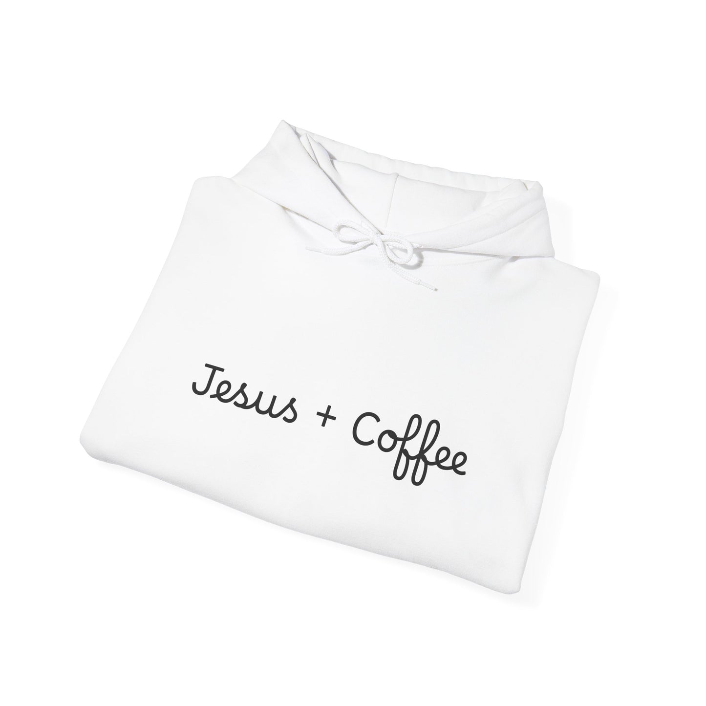 Jesus + Coffee Unisex Heavy Blend Hoodie, Inspirational Sweatshirt, Cozy Gift for Coffee Lovers, Faith-Based Apparel, Christian Hoodie