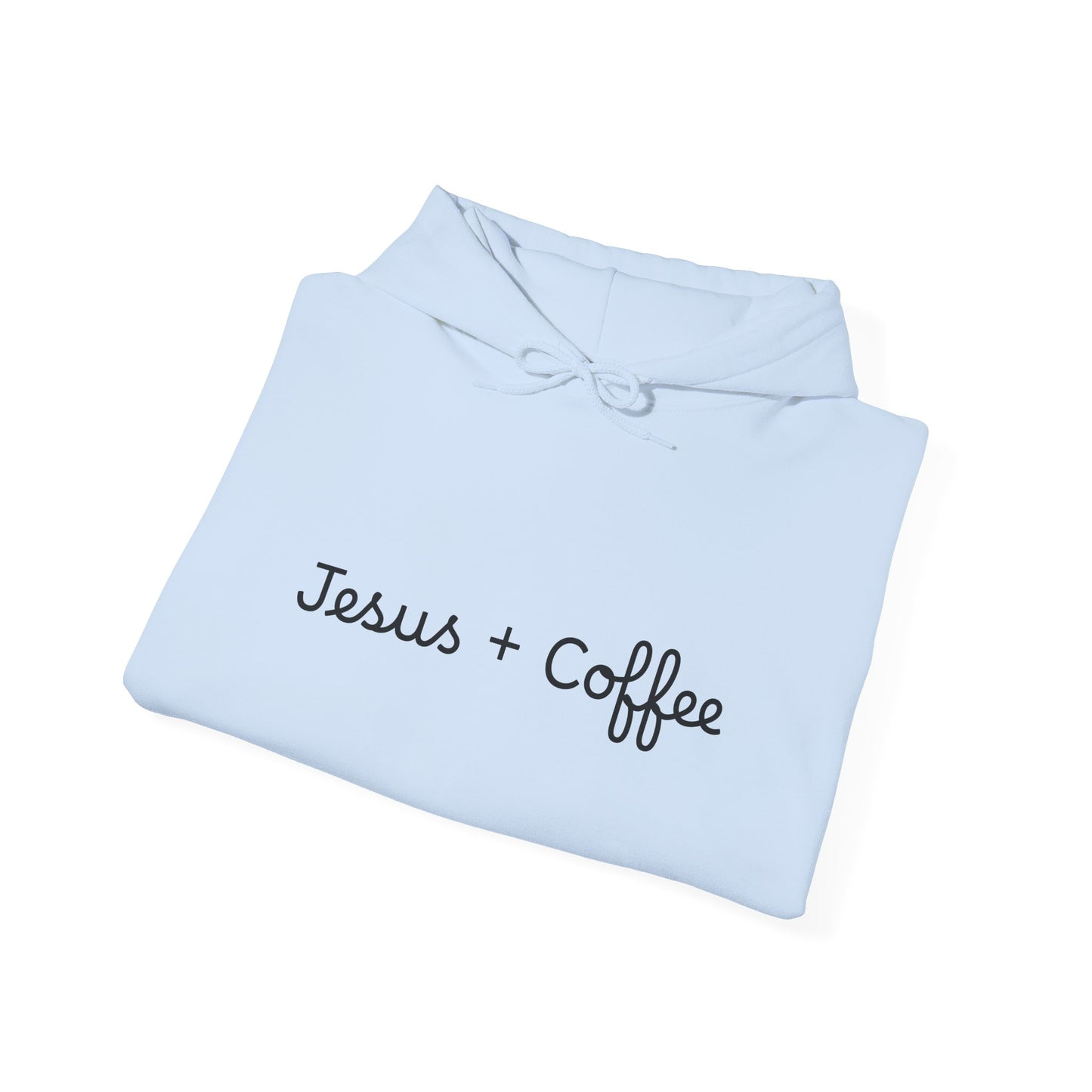 Jesus + Coffee Unisex Heavy Blend Hoodie, Inspirational Sweatshirt, Cozy Gift for Coffee Lovers, Faith-Based Apparel, Christian Hoodie