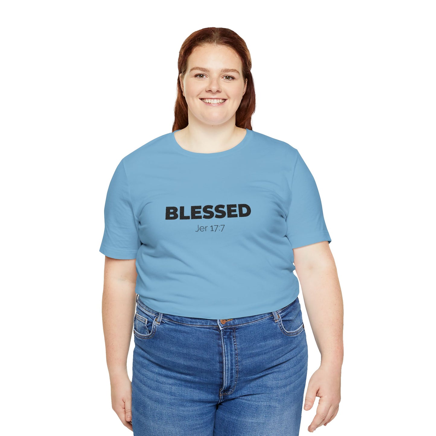 Blessed Unisex Jersey Tee | Inspirational Shirt for Everyday Wear, Faith-Based Gift, Casual Wear, Christian Apparel, Spiritual Clothing
