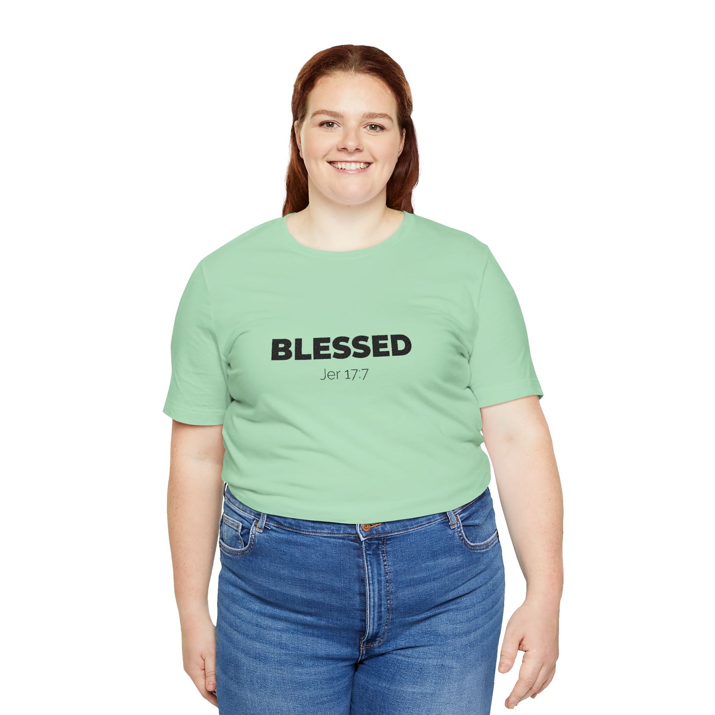Blessed Unisex Jersey Tee | Inspirational Shirt for Everyday Wear, Faith-Based Gift, Casual Wear, Christian Apparel, Spiritual Clothing