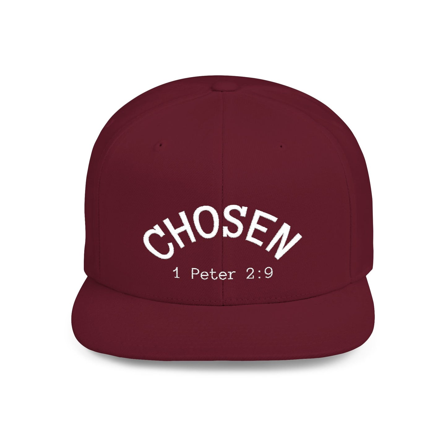 Chosen Flat Bill Snapback Hat, Inspirational Cap for Everyday Wear, Stylish Gift for Teens, Faith-Based Accessory, Summer Style
