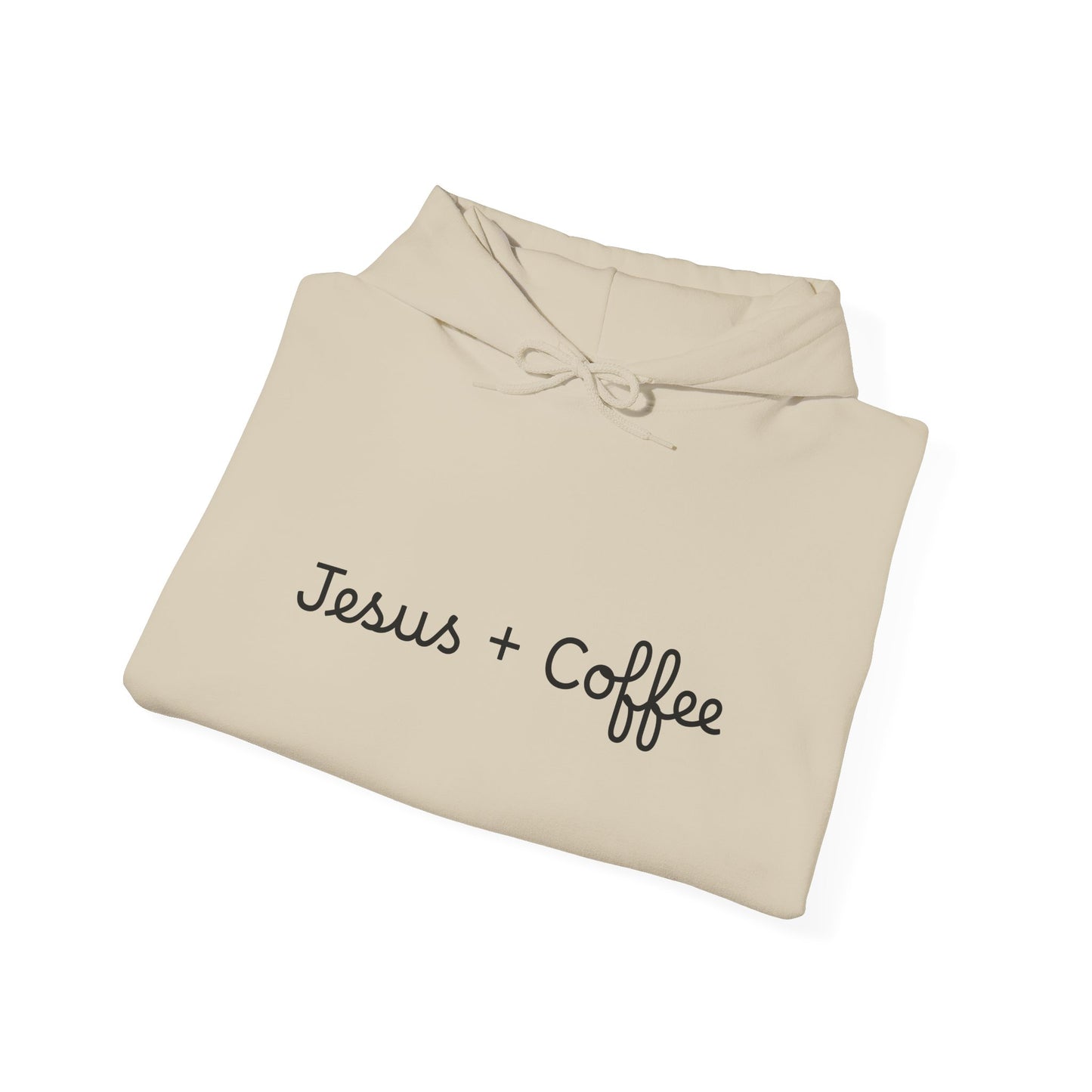 Jesus + Coffee Unisex Heavy Blend Hoodie, Inspirational Sweatshirt, Cozy Gift for Coffee Lovers, Faith-Based Apparel, Christian Hoodie