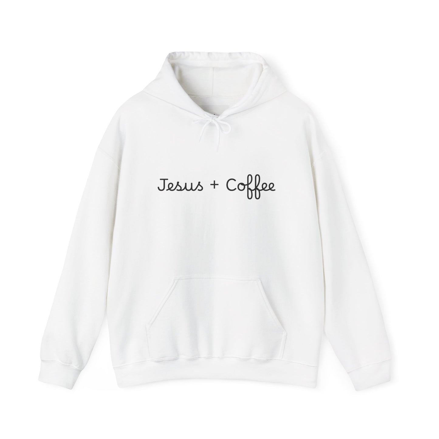 Jesus + Coffee Unisex Heavy Blend Hoodie, Inspirational Sweatshirt, Cozy Gift for Coffee Lovers, Faith-Based Apparel, Christian Hoodie