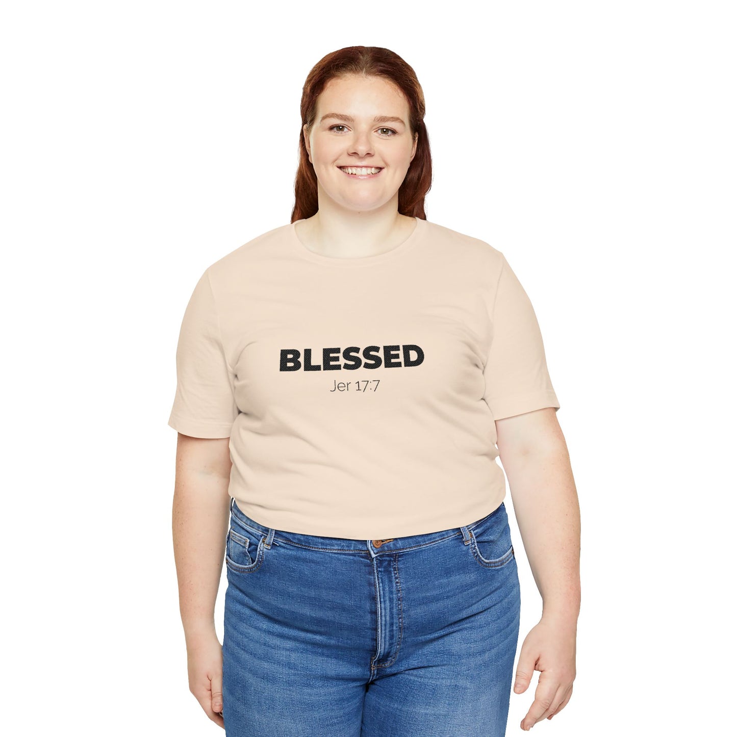 Blessed Unisex Jersey Tee | Inspirational Shirt for Everyday Wear, Faith-Based Gift, Casual Wear, Christian Apparel, Spiritual Clothing