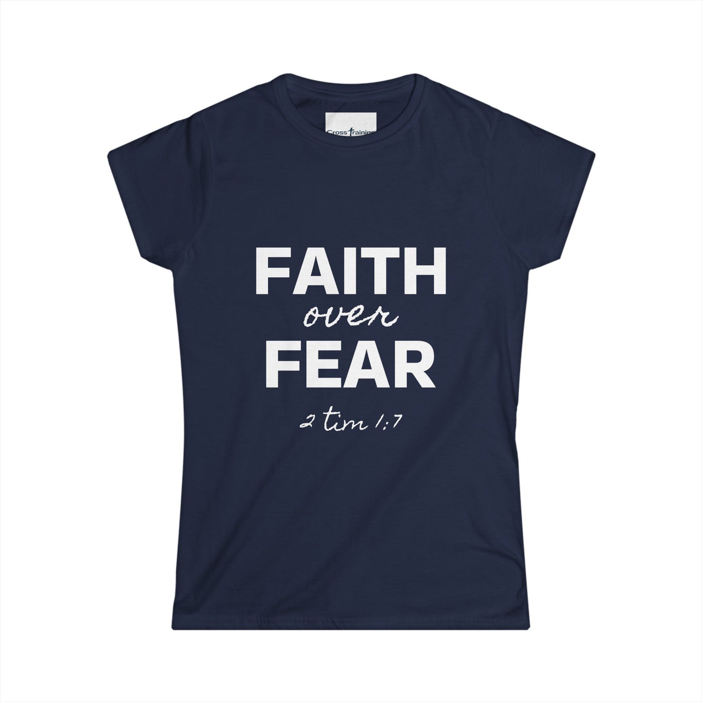 Faith Over Fear Women's Softstyle Tee, Inspirational Shirt, Christian Apparel, Spiritual Gift, Motivational T-Shirt