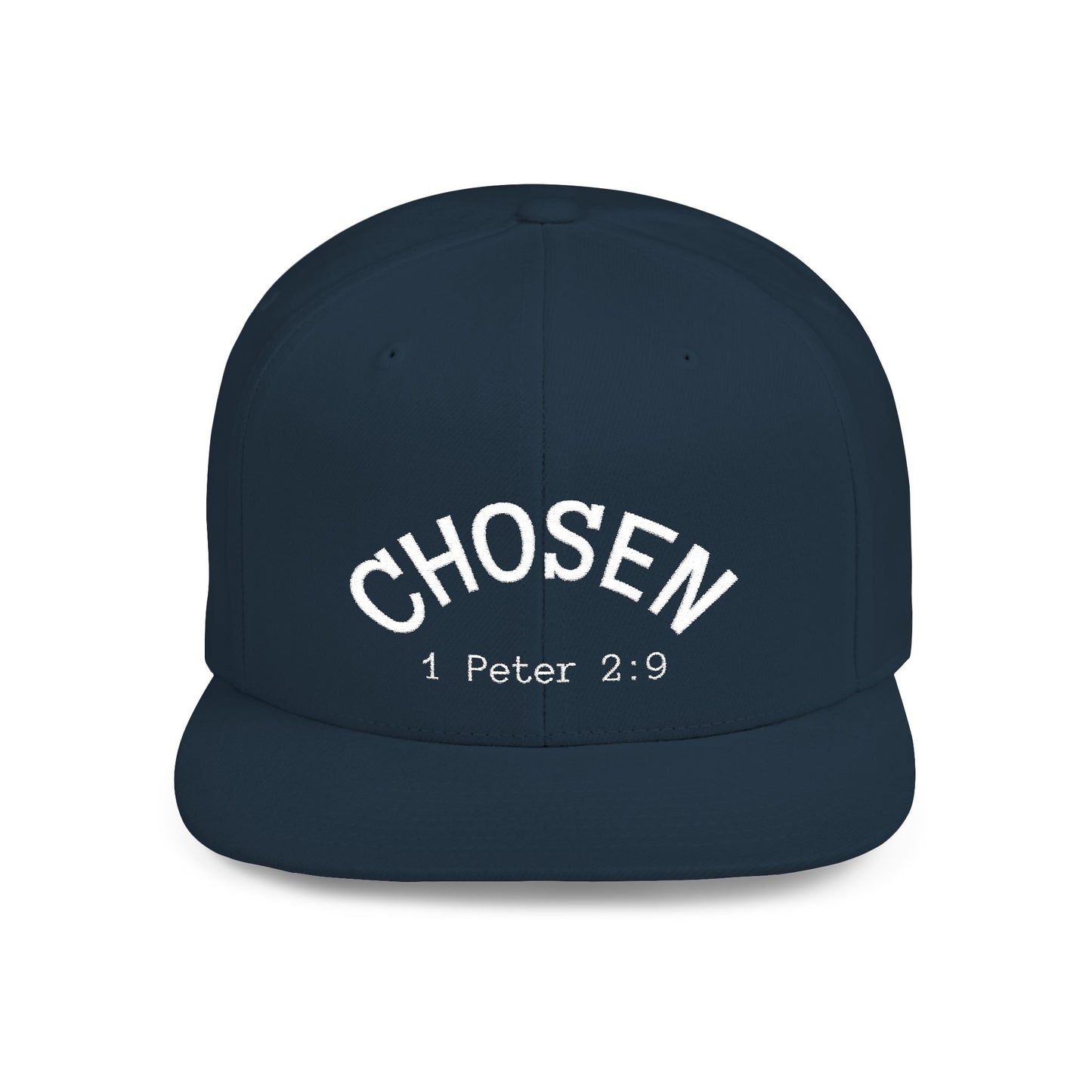 Chosen Flat Bill Snapback Hat, Inspirational Cap for Everyday Wear, Stylish Gift for Teens, Faith-Based Accessory, Summer Style