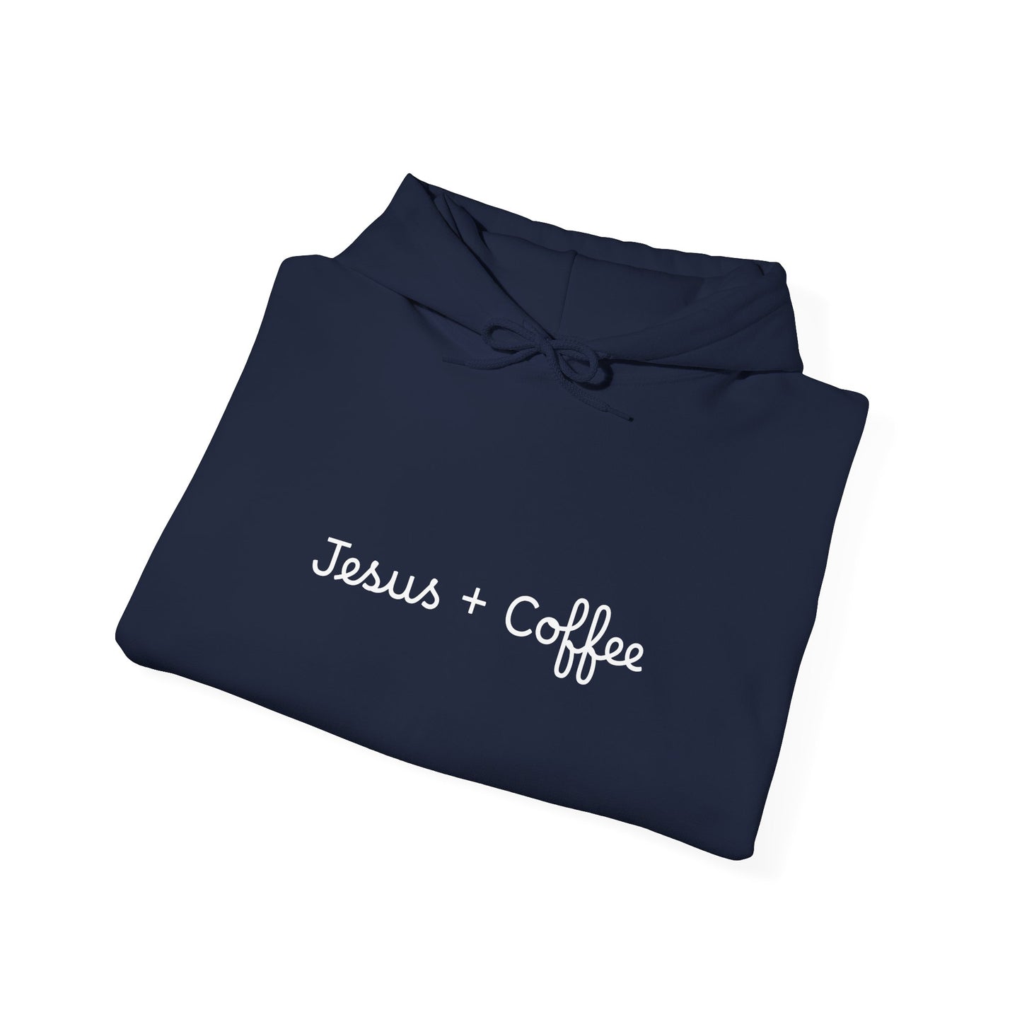 Jesus + Coffee Unisex Heavy Blend Hoodie, Inspirational Sweatshirt, Cozy Gift for Coffee Lovers, Faith-Based Apparel, Christian Hoodie