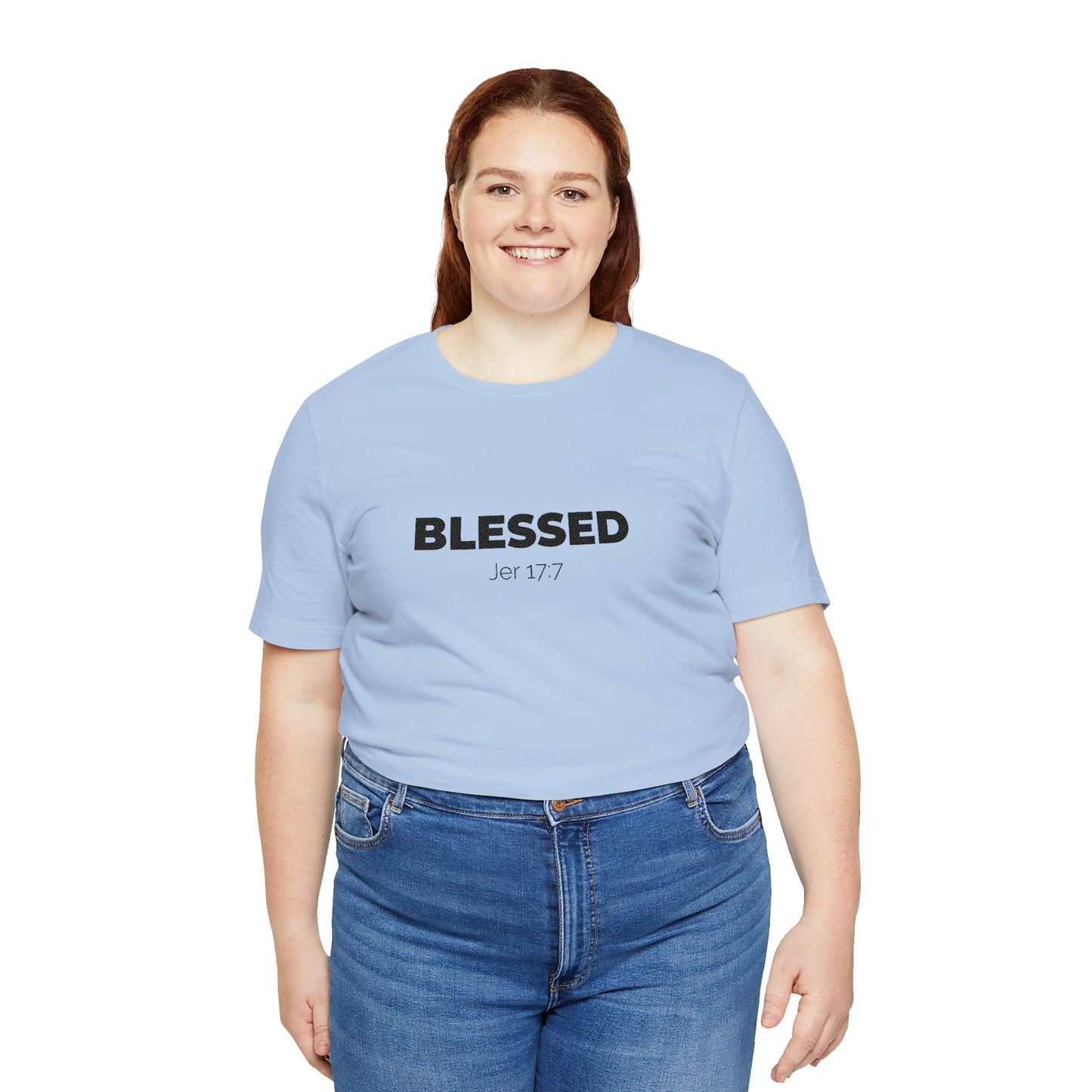 Blessed Unisex Jersey Tee | Inspirational Shirt for Everyday Wear, Faith-Based Gift, Casual Wear, Christian Apparel, Spiritual Clothing