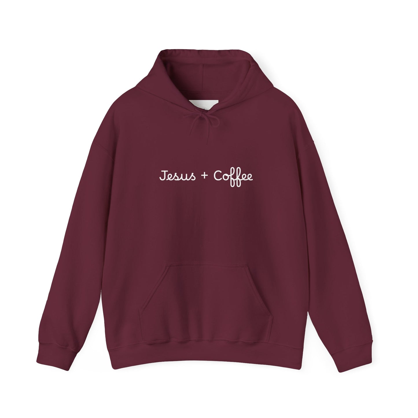 Jesus + Coffee Unisex Heavy Blend Hoodie, Inspirational Sweatshirt, Cozy Gift for Coffee Lovers, Faith-Based Apparel, Christian Hoodie