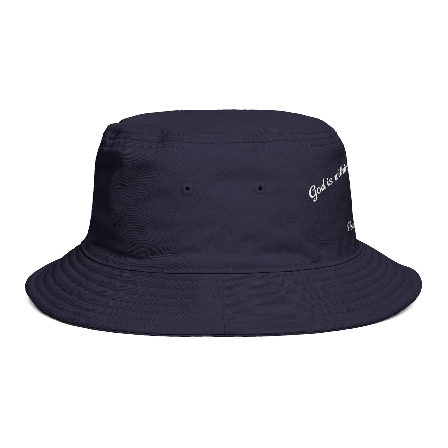 Bucket Hat — Psalm 46:5 Faith Ribbon Bucket Hat (God Is Within Her)
