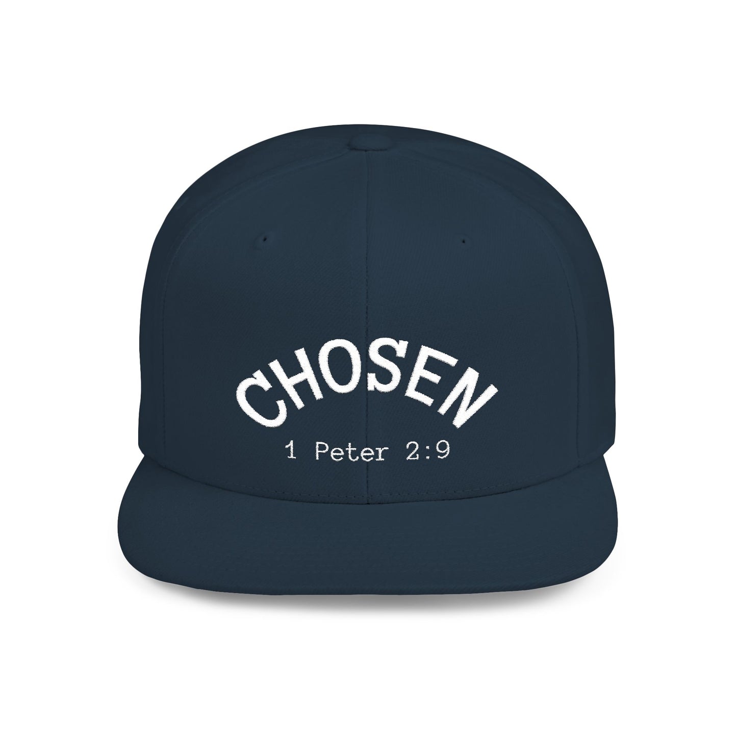 Chosen Flat Bill Snapback Hat, Inspirational Cap for Everyday Wear, Stylish Gift for Teens, Faith-Based Accessory, Summer Style