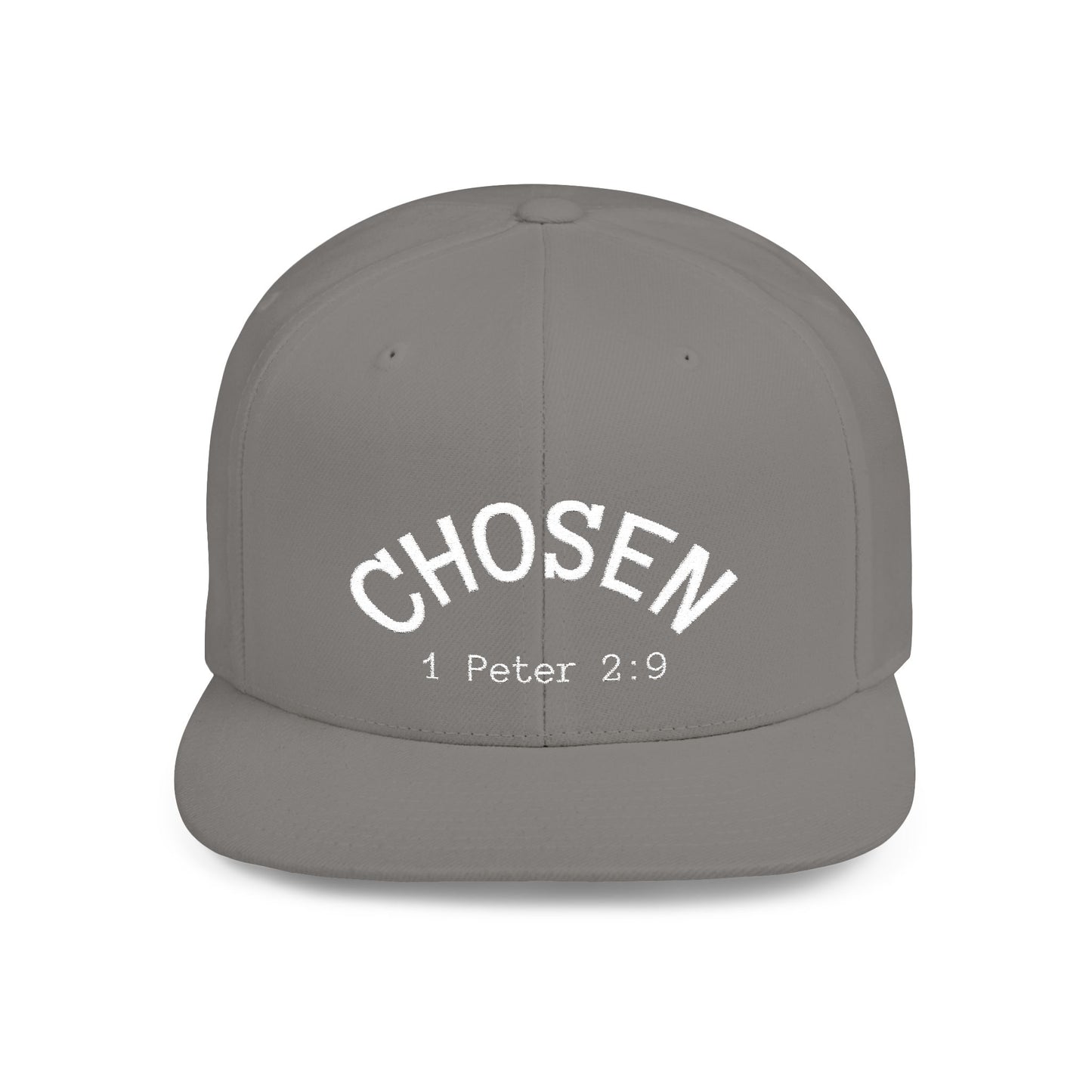 Chosen Flat Bill Snapback Hat, Inspirational Cap for Everyday Wear, Stylish Gift for Teens, Faith-Based Accessory, Summer Style