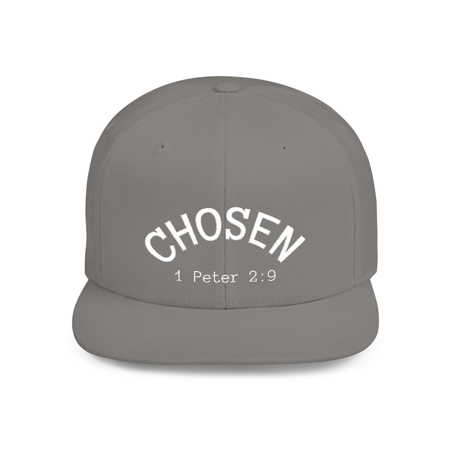 Chosen Flat Bill Snapback Hat, Inspirational Cap for Everyday Wear, Stylish Gift for Teens, Faith-Based Accessory, Summer Style