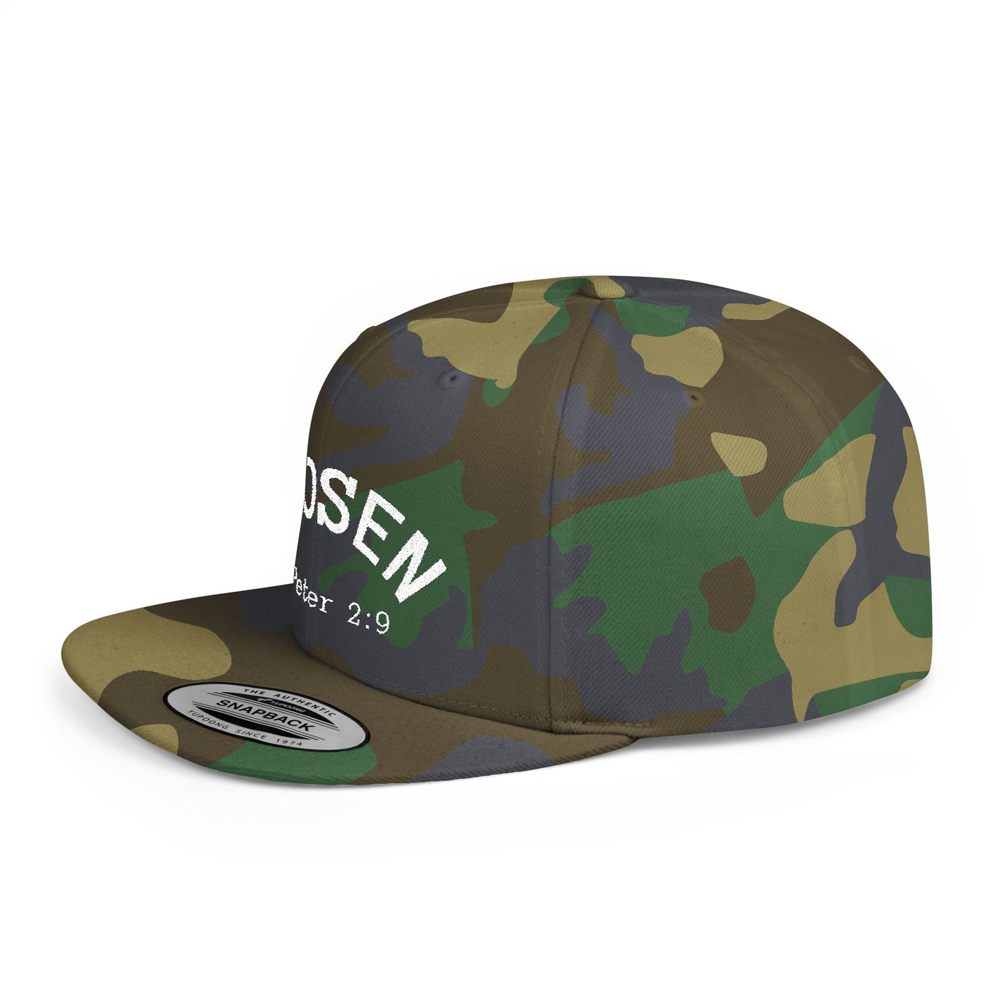 Chosen Flat Bill Snapback Hat, Inspirational Cap for Everyday Wear, Stylish Gift for Teens, Faith-Based Accessory, Summer Style