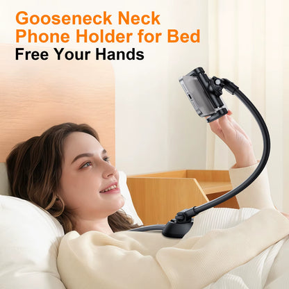 Oatsbasf Neck Mount Phone Holder for Relax Free Adjustable Bended Cellphone Holder Hands Free Bracket for 4.7-7In Smartphones