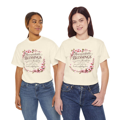 Blessings Floral T-Shirt — "Uncountable Blessings" Psalm 31 Faith Tee