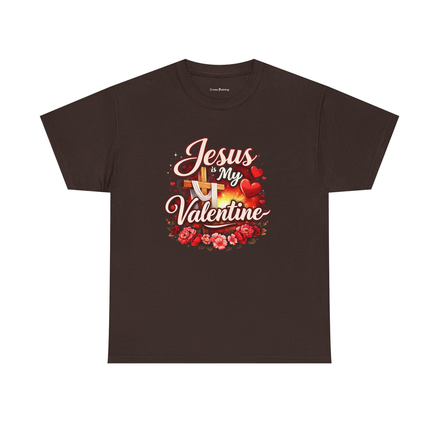 Jesus My Valentine T-Shirt — Christian Valentine Tee with Cross & Hearts