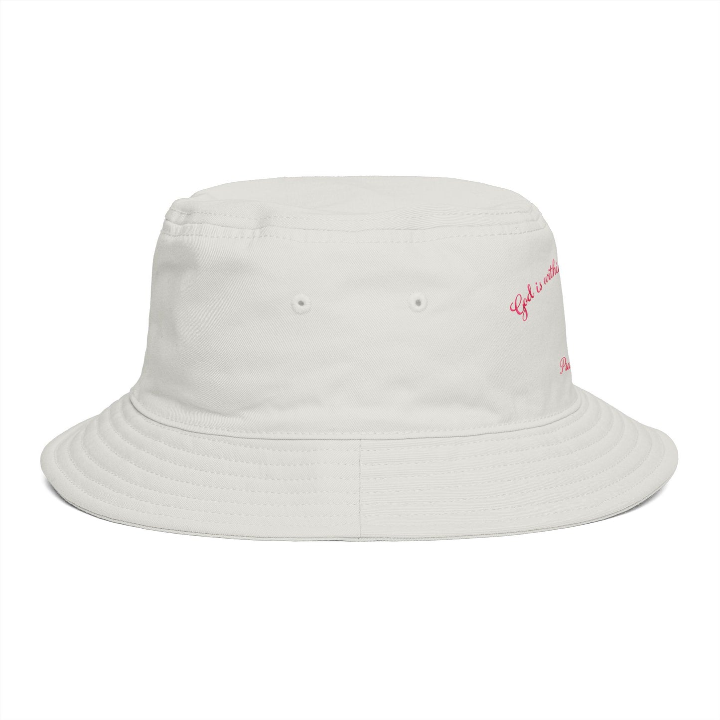 Bucket Hat — Psalm 46:5 Faith Ribbon Bucket Hat (God Is Within Her)