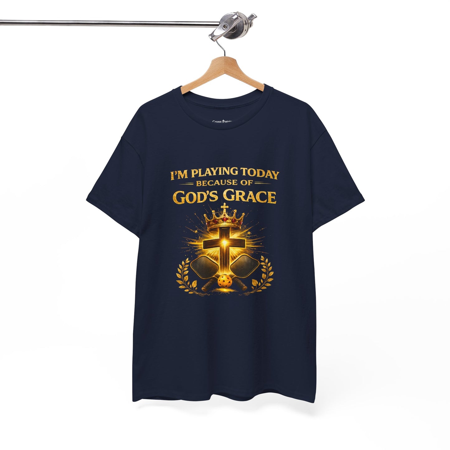 God’s Grace Tee — "I’m Playing Today Because of God’s Grace" Christian T-Shirt (Ephesians 2:8-10)