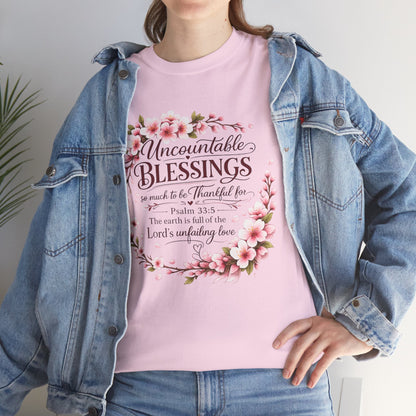Blessings Floral T-Shirt — "Uncountable Blessings" Psalm 31 Faith Tee