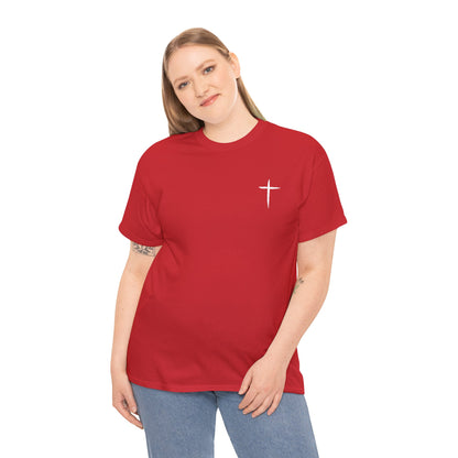 Christian Cross Tee — "May Heavenly Things Constantly Interrupt Our Earthly Things" Inspirational T‑Shirt