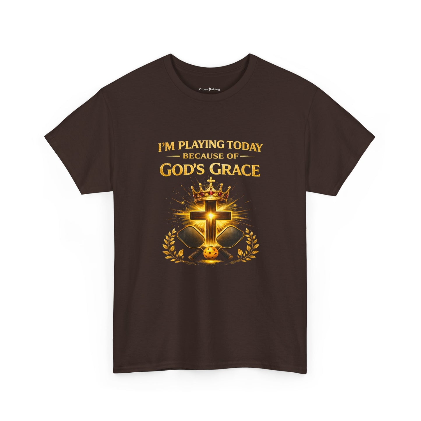 God’s Grace Tee — "I’m Playing Today Because of God’s Grace" Christian T-Shirt (Ephesians 2:8-10)