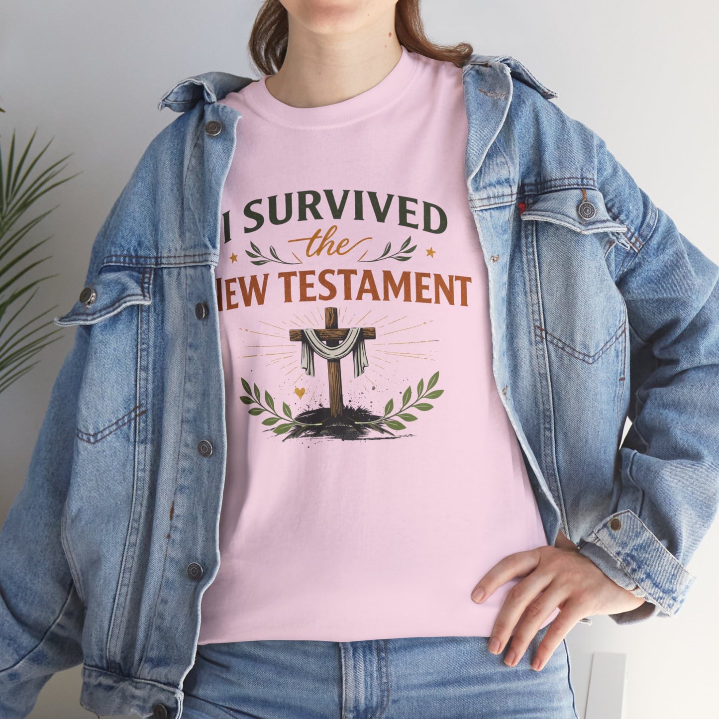 I Survived the New Testament T-Shirt — Christian Faith Cross Tee