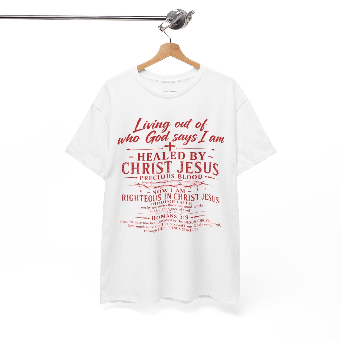 Christian Faith T-Shirt — "Living Out of Who God Says I Am" Inspirational Tee