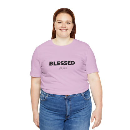 Blessed Unisex Jersey Tee | Inspirational Shirt for Everyday Wear, Faith-Based Gift, Casual Wear, Christian Apparel, Spiritual Clothing