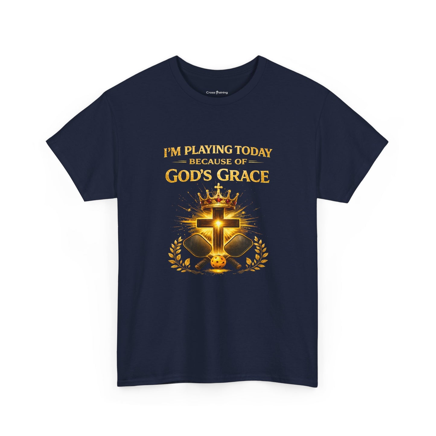 God’s Grace Tee — "I’m Playing Today Because of God’s Grace" Christian T-Shirt (Ephesians 2:8-10)