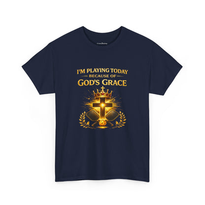 God’s Grace Tee — "I’m Playing Today Because of God’s Grace" Christian T-Shirt (Ephesians 2:8-10)