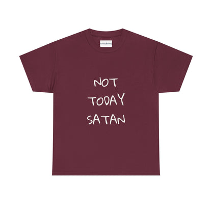 Funny Graphic Tee: Not Today Satan Unisex Heavy Cotton T-Shirt, Humorous Gift, Casual Wear, Everyday Comfort, Unique Statement Tee
