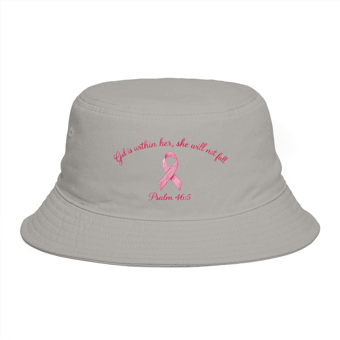 Bucket Hat — Psalm 46:5 Faith Ribbon Bucket Hat (God Is Within Her)
