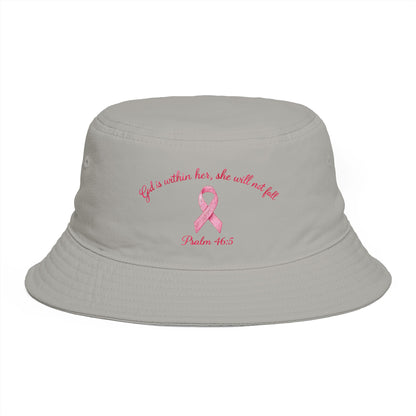Bucket Hat — Psalm 46:5 Faith Ribbon Bucket Hat (God Is Within Her)