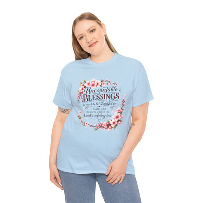 Blessings Floral T-Shirt — "Uncountable Blessings" Psalm 31 Faith Tee