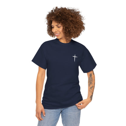 Christian Cross Tee — "May Heavenly Things Constantly Interrupt Our Earthly Things" Inspirational T‑Shirt
