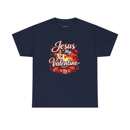 Jesus My Valentine T-Shirt — Christian Valentine Tee with Cross & Hearts