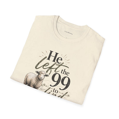 He Left the 99 T-Shirt — Christian Shepherd & Lamb Faith Tee