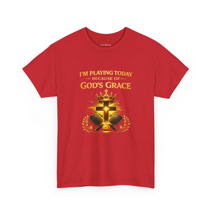 God’s Grace Tee — "I’m Playing Today Because of God’s Grace" Christian T-Shirt (Ephesians 2:8-10)