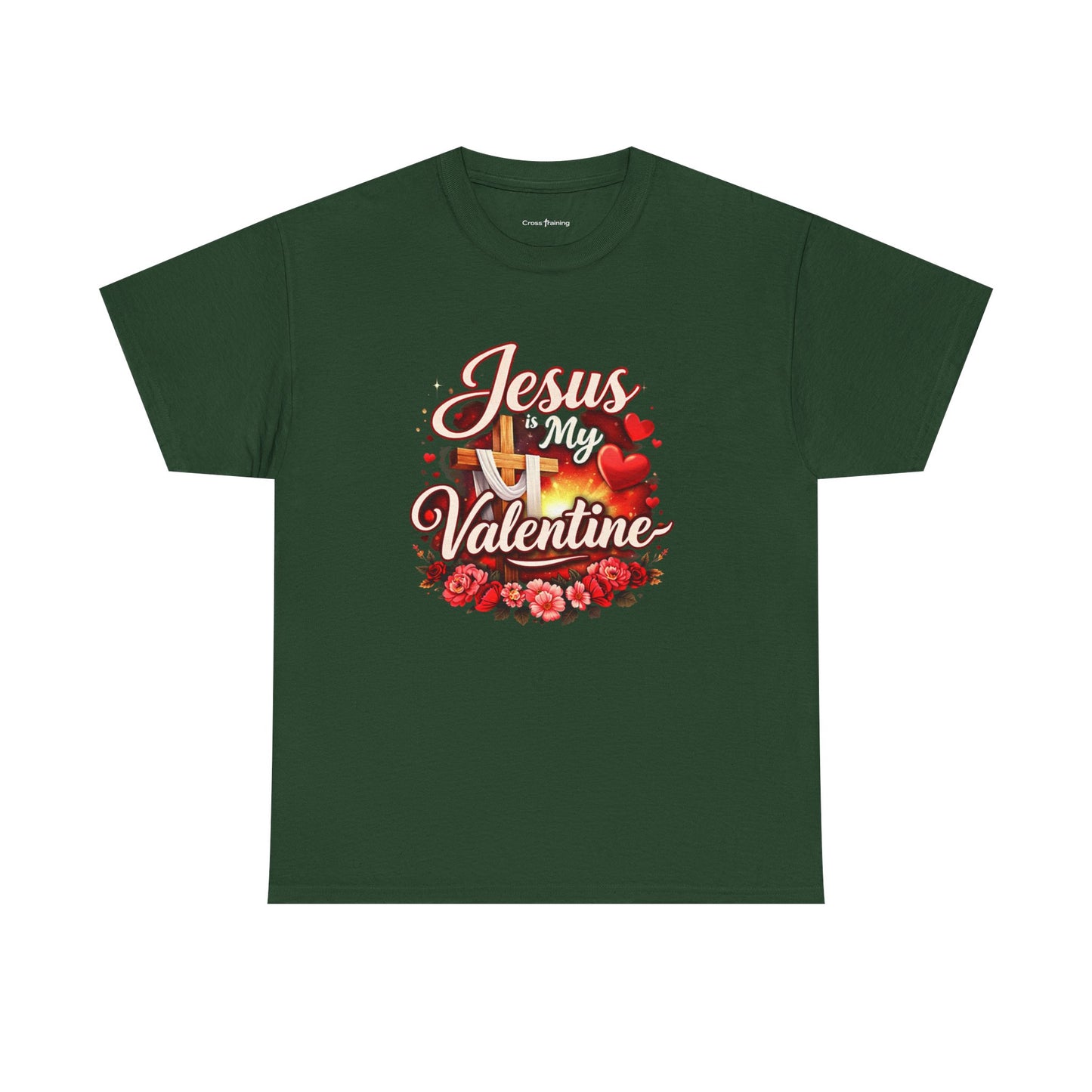 Jesus My Valentine T-Shirt — Christian Valentine Tee with Cross & Hearts