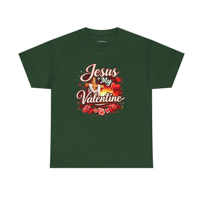 Jesus My Valentine T-Shirt — Christian Valentine Tee with Cross & Hearts