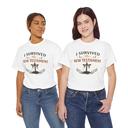 I Survived the New Testament T-Shirt — Christian Faith Cross Tee