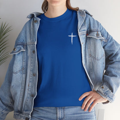 Christian Cross Tee — "May Heavenly Things Constantly Interrupt Our Earthly Things" Inspirational T‑Shirt
