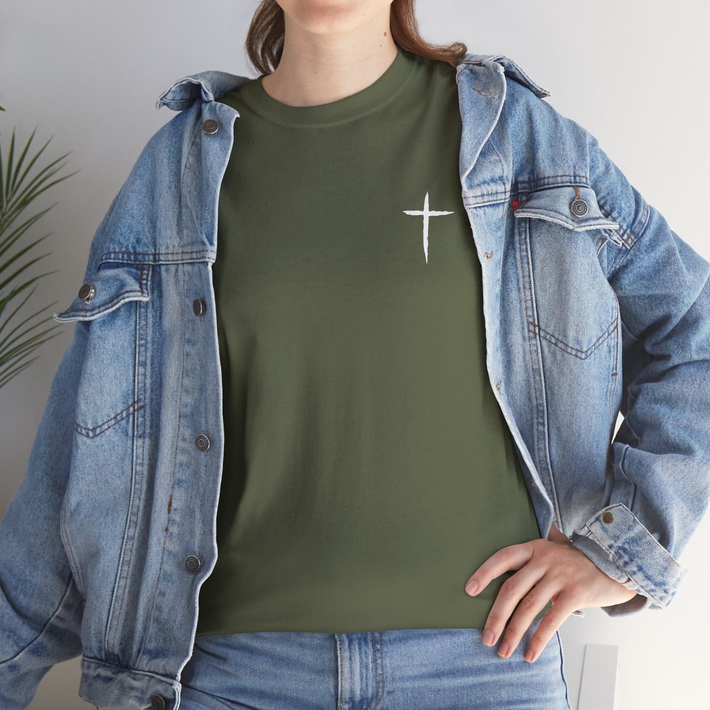 Christian Cross Tee — "May Heavenly Things Constantly Interrupt Our Earthly Things" Inspirational T‑Shirt