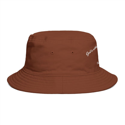 Bucket Hat — Psalm 46:5 Faith Ribbon Bucket Hat (God Is Within Her)
