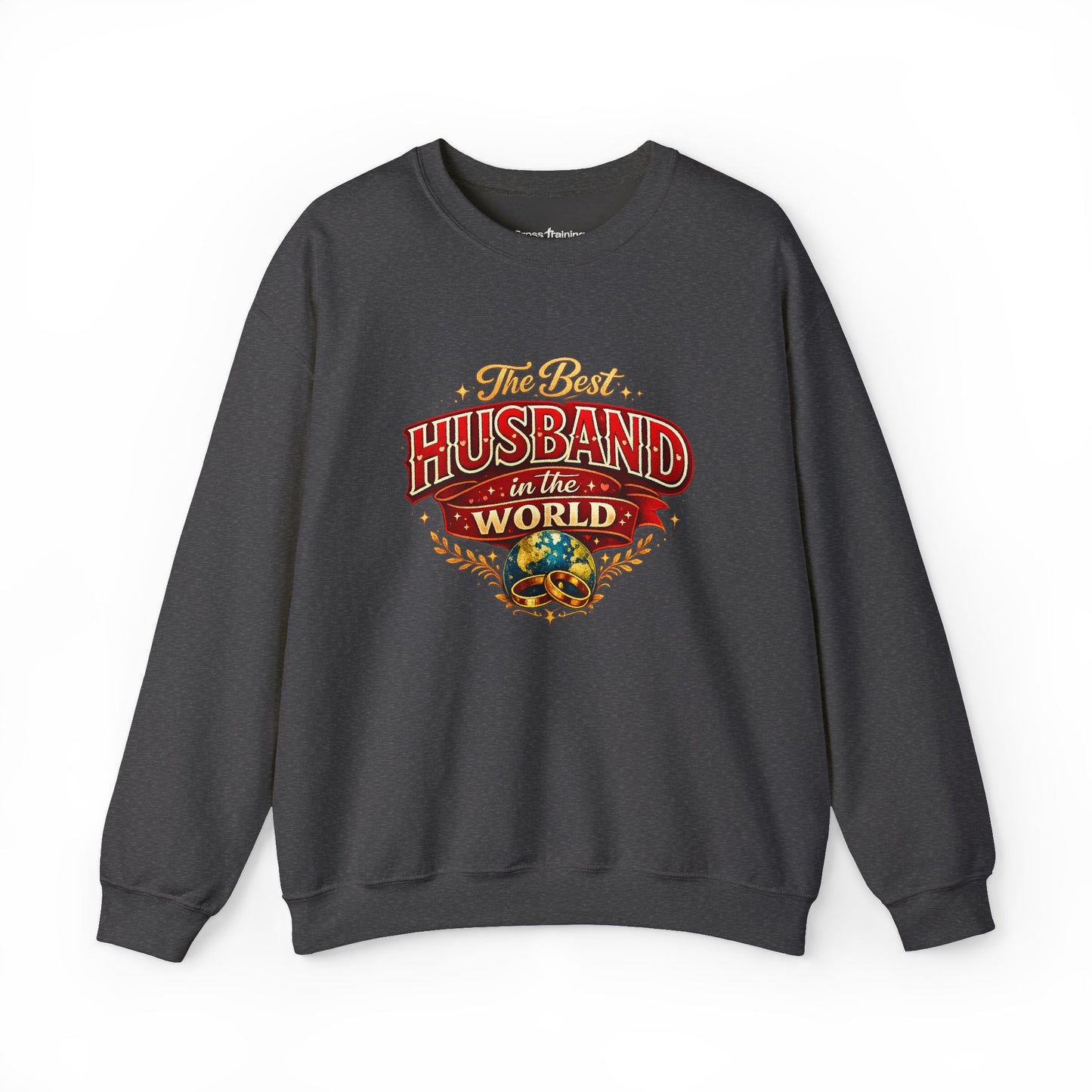 Crewneck Sweatshirt — "The Best Husband in the World" Vintage Globe Gift